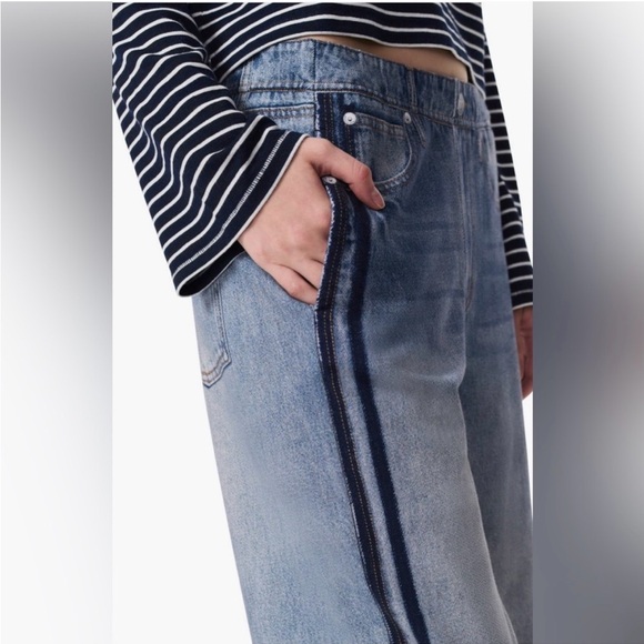 rag & bone Miramar Track Stripe Cotton Terry Sweatpant Jeans - Picture 6 of 10